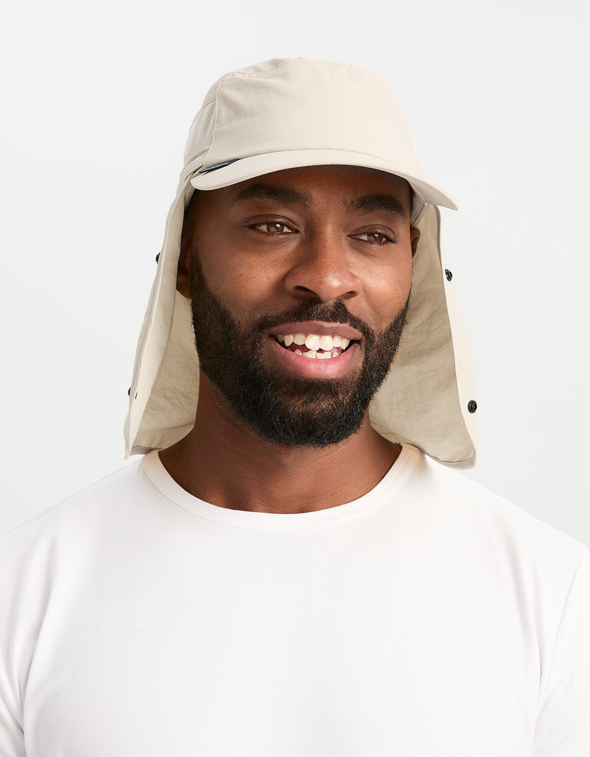 Men's UPF 50+ Sun Protective Cap with Face Cover | UV Protection Cap