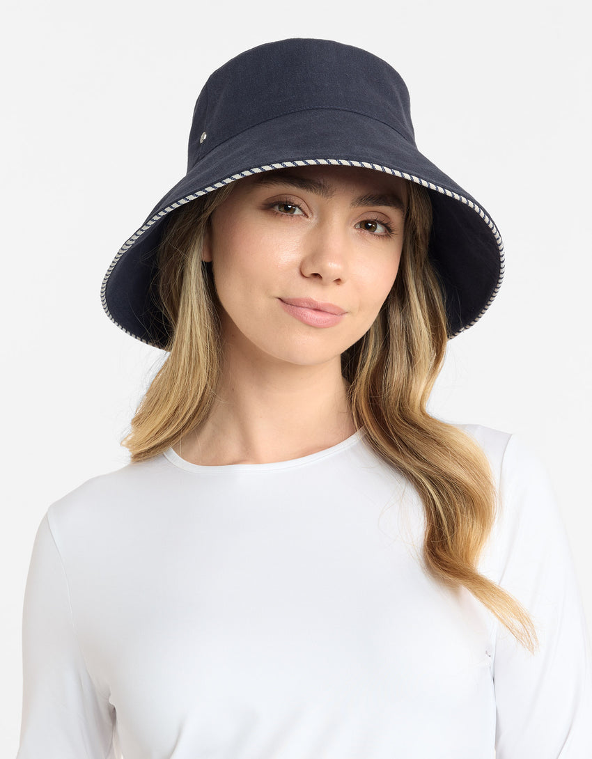 Palm Beach Cotton Linen Sun Hat UPF 50+ | Women's Sun Protection Hat | Solbari AU