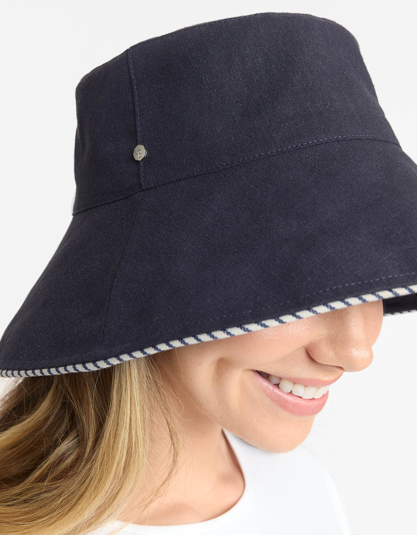 Palm Beach Cotton Linen Sun Hat UPF 50+ | Women's Sun Protection Hat | Solbari AU