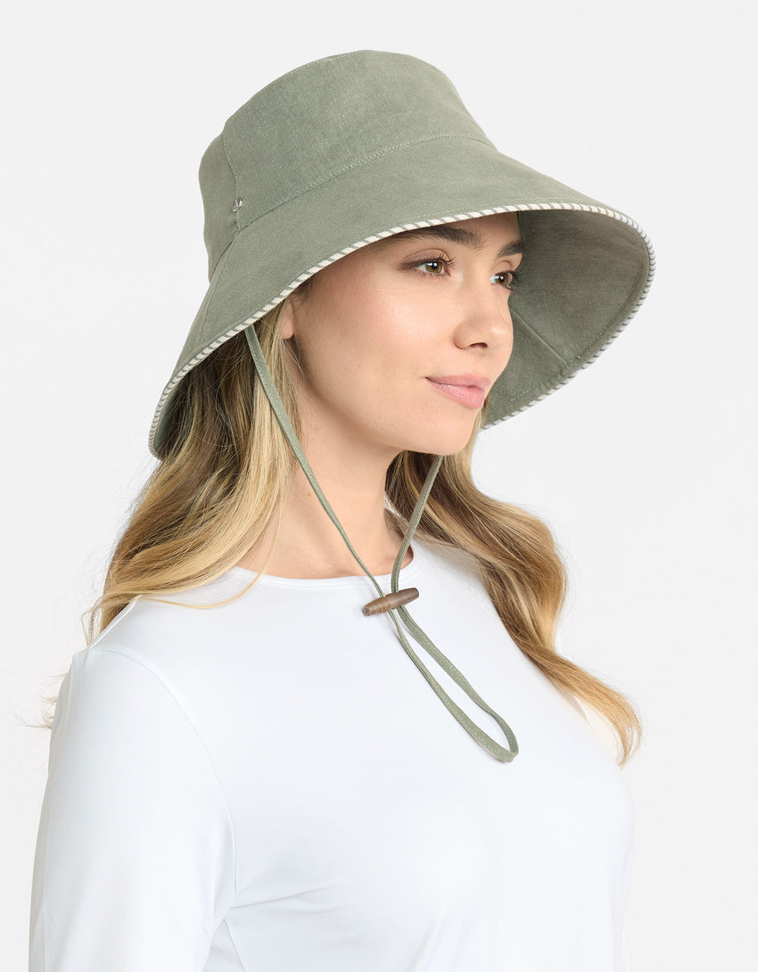 Palm Beach Cotton Linen Sun Hat UPF 50+ | Women's Sun Protection Hat | Solbari AU